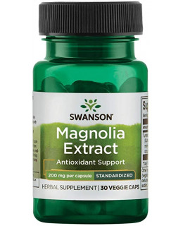 Swanson Magnolia Extract (extrakt z magnólie), 200 mg, 30 rostlinných kapslí - EXPIRACE 4/2022