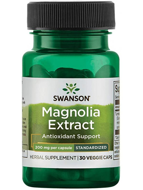 Swanson Magnolia Extract (extrakt z magnólie), 200 mg, 30 rostlinných kapslí - EXPIRACE 4/2022