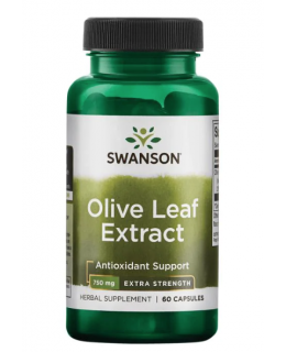 Swanson Olive Leaf Extract 750 mg Super Strength (Extrakt z olivových listů), 60 kapslí - EXPIRACE 10/2022