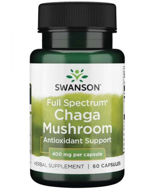 Swanson Chaga Mushroom (medicinální houba Chaga), 400 mg, 60 kapslí