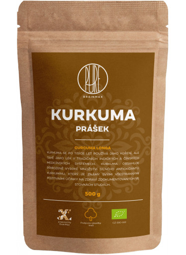 BrainMax Pure Kurkuma BIO prášek, 500 g 