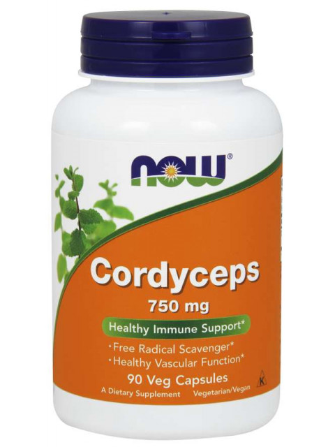 NOW Cordyceps 750 mg (Organic), 90 kapslí