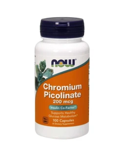 NOW Chromium Picolinate, 200 mcg, 100 rostlinných kapslí