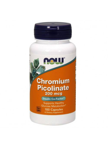 NOW Chromium Picolinate, 200 mcg, 100 rostlinných kapslí