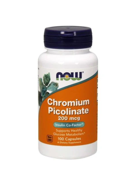 NOW Chromium Picolinate, 200 mcg, 100 rostlinných kapslí