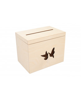 ČistéDřevo Dřevěný svatební box holubičky