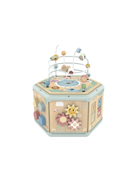 TookyToy Dřevěná kostka s aktivitami 7 v 1