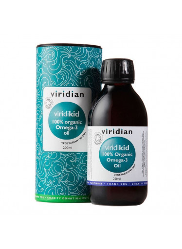 Viridian Viridikid Omega 3 Oil (Bio Omega 3 olej pro děti) Organic, 200 ml