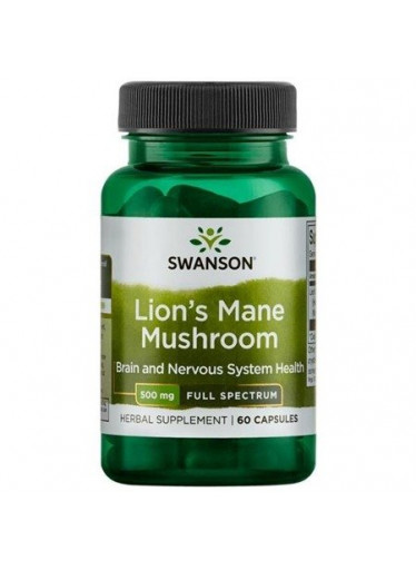 Swanson Full Spectrum Lion's Mane Mushroom (Korálovec ježatý), 500 mg, 60 kapslí