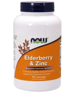 NOW Elderberry & Zinc (bezinka a zinek), 90 pastilek