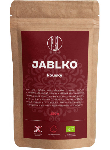 BrainMax Pure Jablka kousky BIO, 250 g