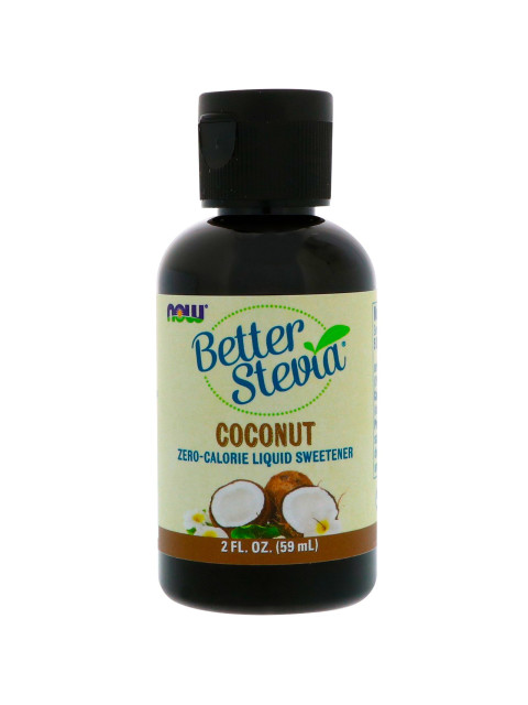 NOW Better Stevia Liquid, Kokos, 59ml