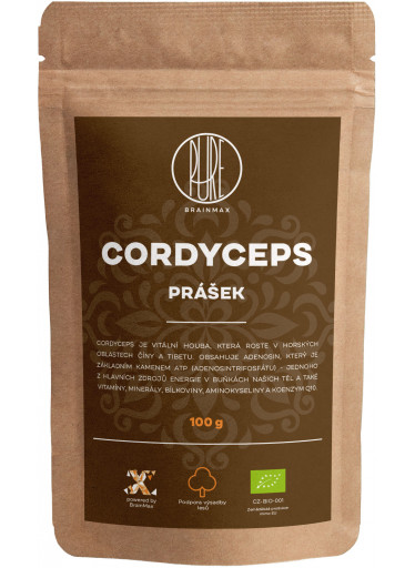 BrainMax Pure Cordyceps prášek BIO, 100g