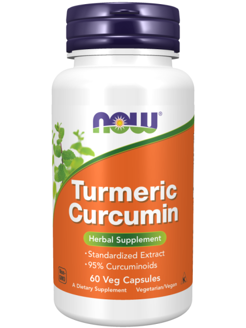 NOW Curcumin (kurkumin), 60 rostlinných kapslí