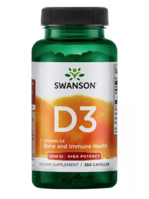 Swanson Vitamin D3 1000 IU, 250 kapslí