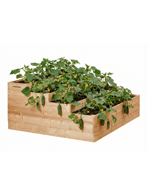 ATMOWOOD 4-patrový modřínový záhon 120 x 120 x 60 cm