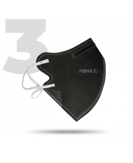 Nanolab 3 x Český bezpečný nano respirátor FFP2 černý