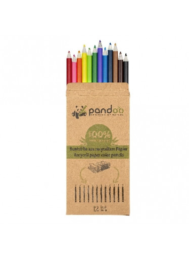 Pandoo barevné pastelky ze starých novin 12 ks