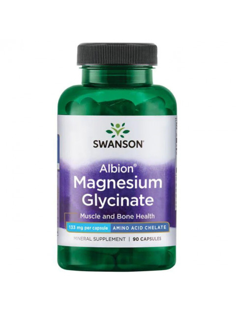 Swanson Albion Magnesium Glycinate (Glycinát hořečnatý), 133 mg, 90 kapslí