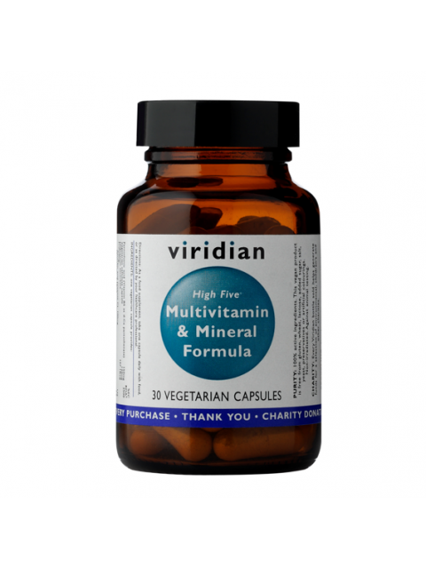 Viridian High Five Multivitamin and Mineral Formula (Multivitamín na stres a pro celkovou odolnost), 30 kapslí