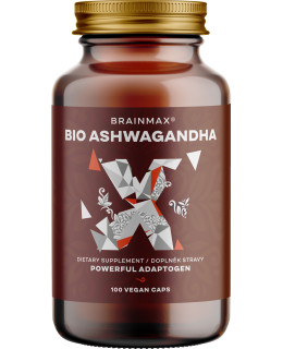 BrainMax BIO Ashwagandha (ašvaganda), 660 mg, 100 rostlinných kapslí