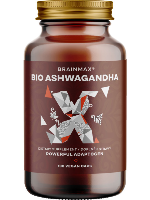 BrainMax BIO Ashwagandha (ašvaganda), 660 mg, 100 rostlinných kapslí