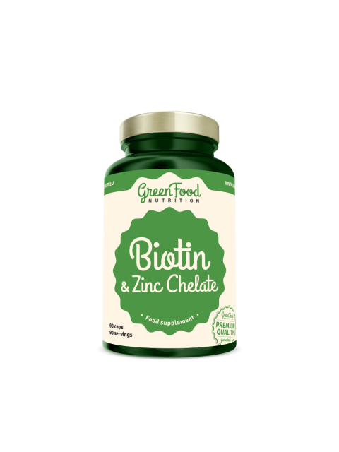 GreenFood Biotin & Zinek chelát 90 kapslí