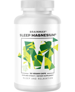 BrainMax Sleep Magnesium®, 320 mg, 50 kapslí (Hořčík, GABA, L-theanin, Vitamín B6, šťáva z višně)
