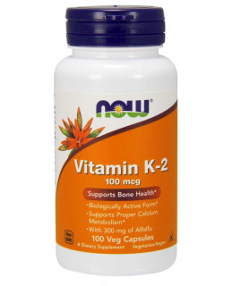 NOW Vitamin K2 jako MK-4, 100 ug, 100 rostlinných kapslí