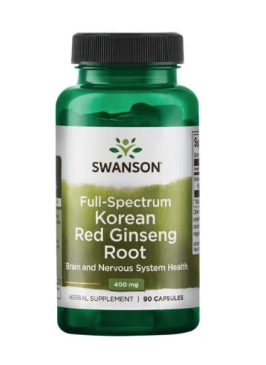 Swanson Full Spectrum Korean Red Ginseng Root (korejský ženšen), 400 mg, 90 kapslí