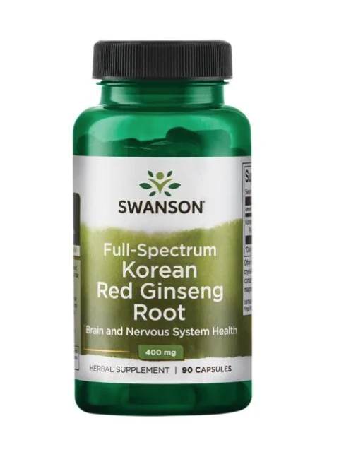 Swanson Full Spectrum Korean Red Ginseng Root (korejský ženšen), 400 mg, 90 kapslí