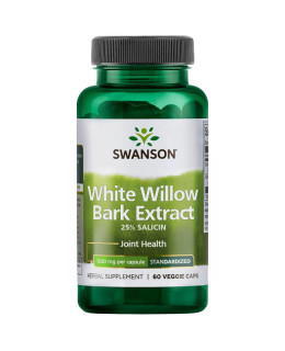 Swanson White Willow Bark Extract (extrakt z Vrby bílé) 500 mg, 60 rostlinných kapslí - EXPIRACE 6/2023