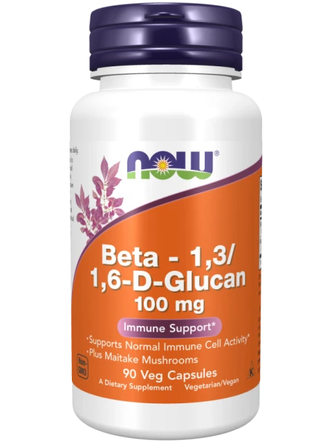 NOW Beta 1,3/1,6-D -Glucan, betaglukany, 100 mg, 90 rostlinných kapslí
