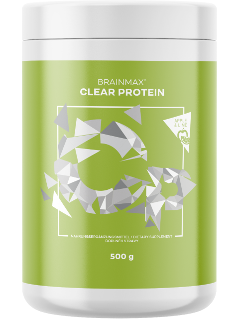 BrainMax Clear Protein, jablko a limeta, 500 g