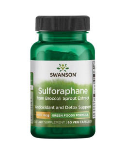 Swanson Sulforaphane Broccoli extract (Sulforafan z extraktu brokolice), 400 mcg, 60 rostlinných kapslí