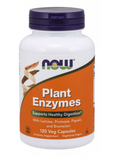 NOW Plant Enzymes, rostlinné enzymy, 120 rostlinných kapslí