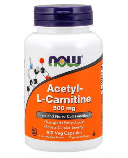 NOW Acetyl-L-Carnitine 500mg, 100 kapslí