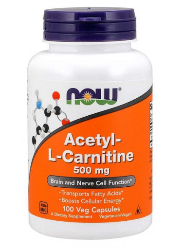 NOW Acetyl-L-Carnitine 500mg, 100 kapslí