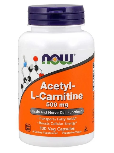 NOW Acetyl-L-Carnitine 500mg, 100 kapslí