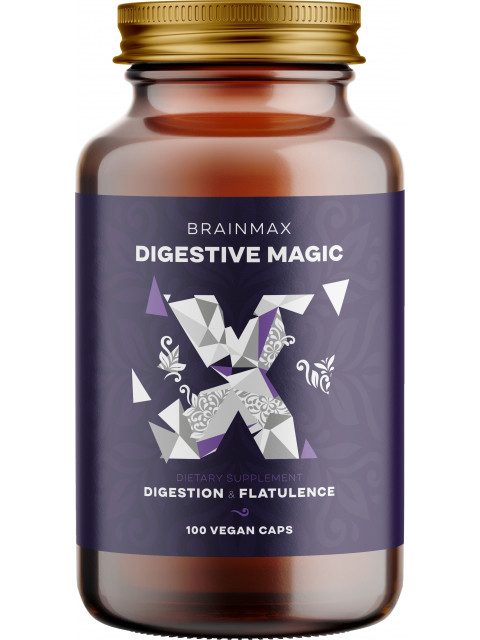BrainMax Digestive Magic, Podpora trávení, 100 rostlinných kapslí - EXPIRACE 7/2025