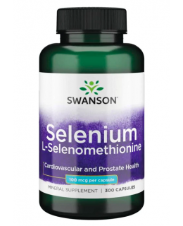 Swanson Selenium (L-selenomethionine), 100 mcg, 300 kapslí