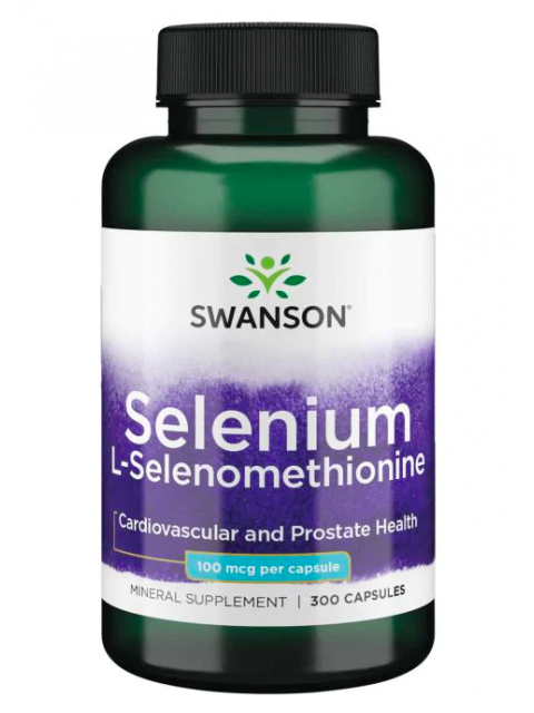 Swanson Selenium (L-selenomethionine), 100 mcg, 300 kapslí