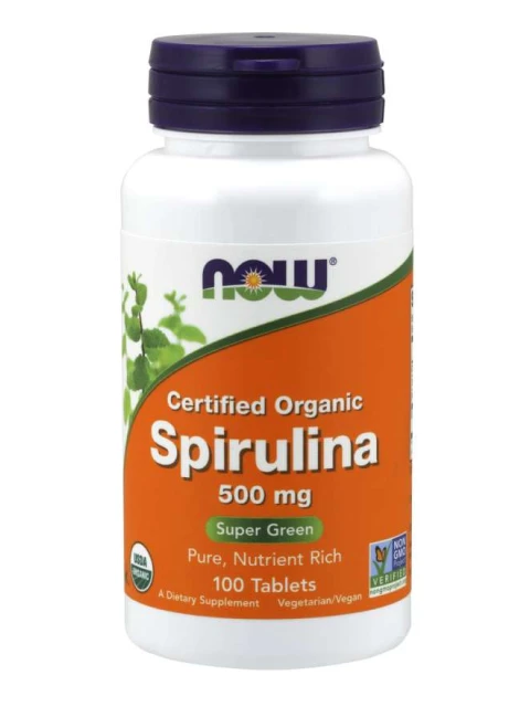 NOW Spirulina Organic, 500 mg, 100 tablet