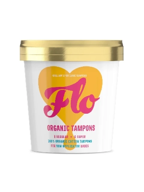 FLO menstruační tampony z bio bavlny mix 8 ks Regular a 8 ks Super