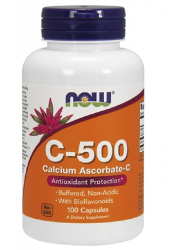 NOW Buffered Vitamin C-500, PH neutrální Vitamín C,  100 kapslí