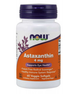 NOW Astaxanthin, Přírodní Astaxantin, 4 mg, 60 vegetariánských kapslí