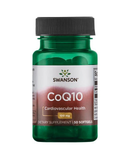 Swanson CoQ10 (Koenzym Q10), 100 mg, 50 softgelových kapslí - EXPIRACE 2/2024