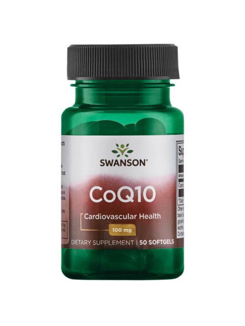 Swanson CoQ10 (Koenzym Q10), 100 mg, 50 softgelových kapslí - EXPIRACE 2/2024