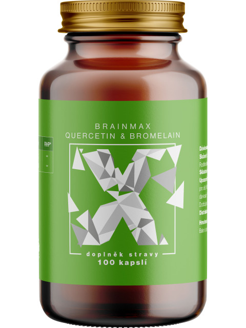 BrainMax Quercetin & Bromelain, Kvercetin a Bromelain, 100 rostlinných kapslí - EXPIRACE 1/23