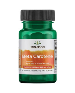 Swanson Beta-karoten (Vitamin A) , 10000 IU, 100 softgels - EXPIRACE 8/2022